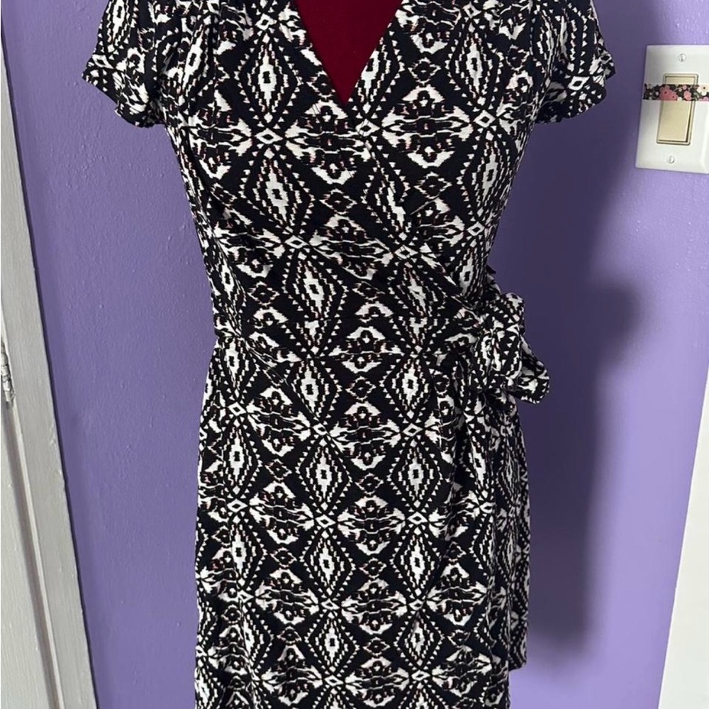 Banana Republic Black and White Geometric Mini Dress